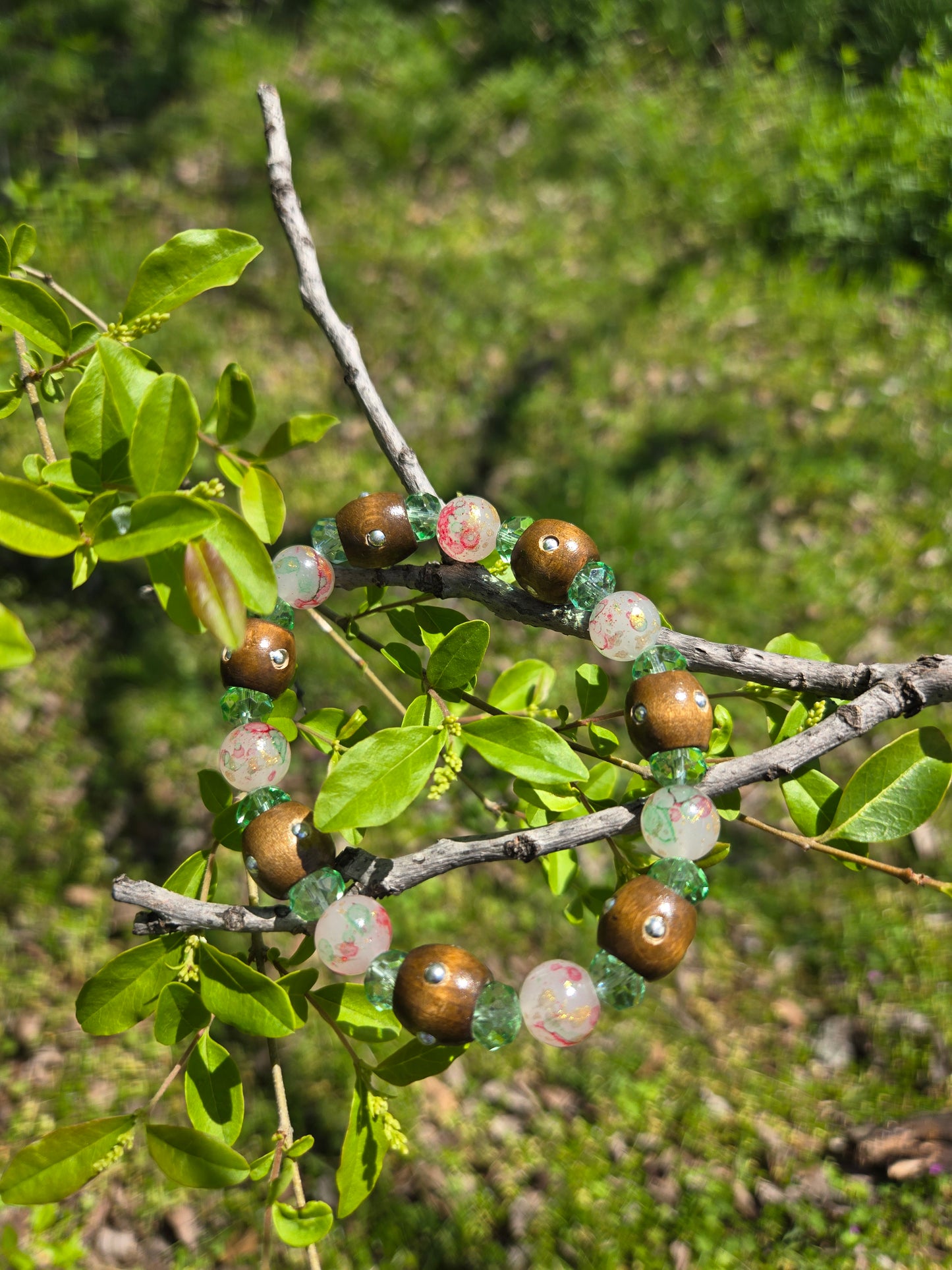 Spring wood bracelet